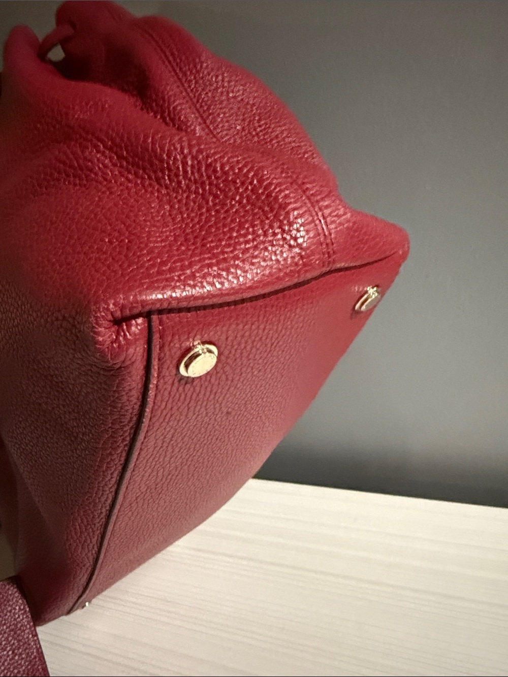Henri Bendel tote bag features a pebbled texture and gold-toned hardware. - Picture 5 of 11